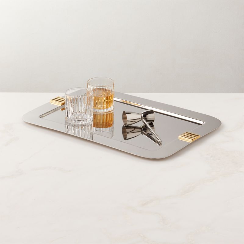 View Leclaire Rectangular Stainless Steel Serving Tray details