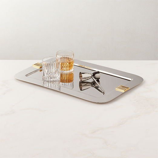 Leclaire Rectangular Stainless Steel Serving Tray