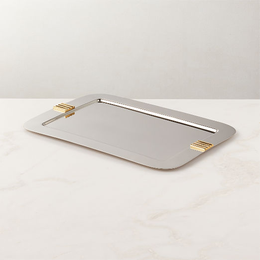 Leclaire Rectangular Stainless Steel Serving Tray