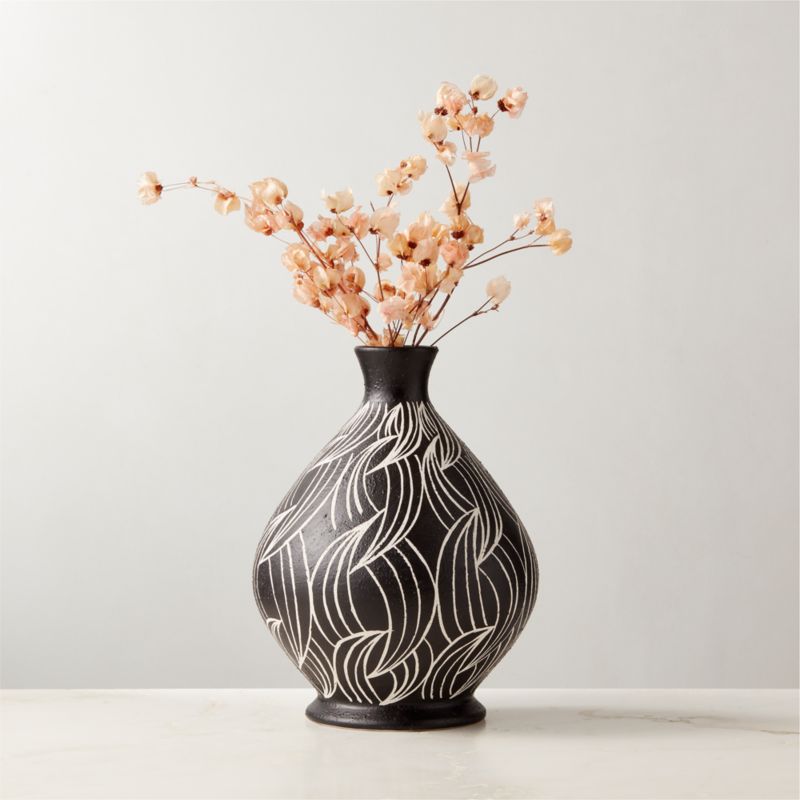 View Lectra Black and White Patterned Ceramic Vase details