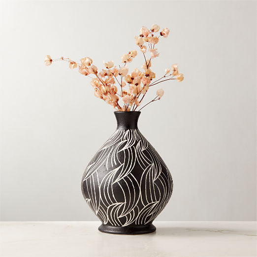 Lectra Black and White Patterned Ceramic Vase