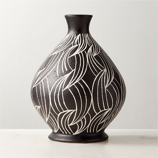 Lectra Black and White Patterned Ceramic Vase