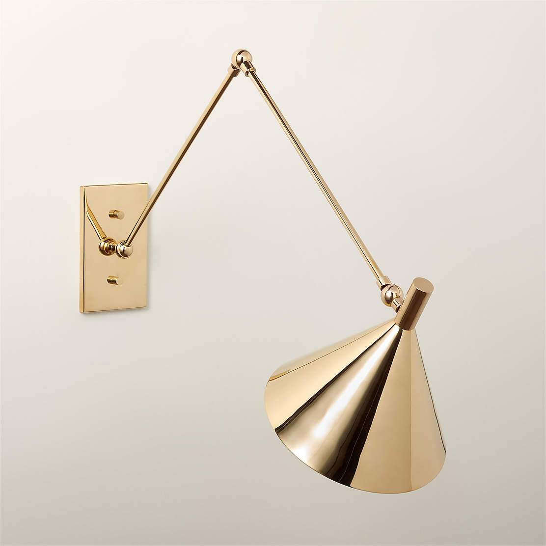 Becker Polished Brass Wall Sconce + Reviews CB2