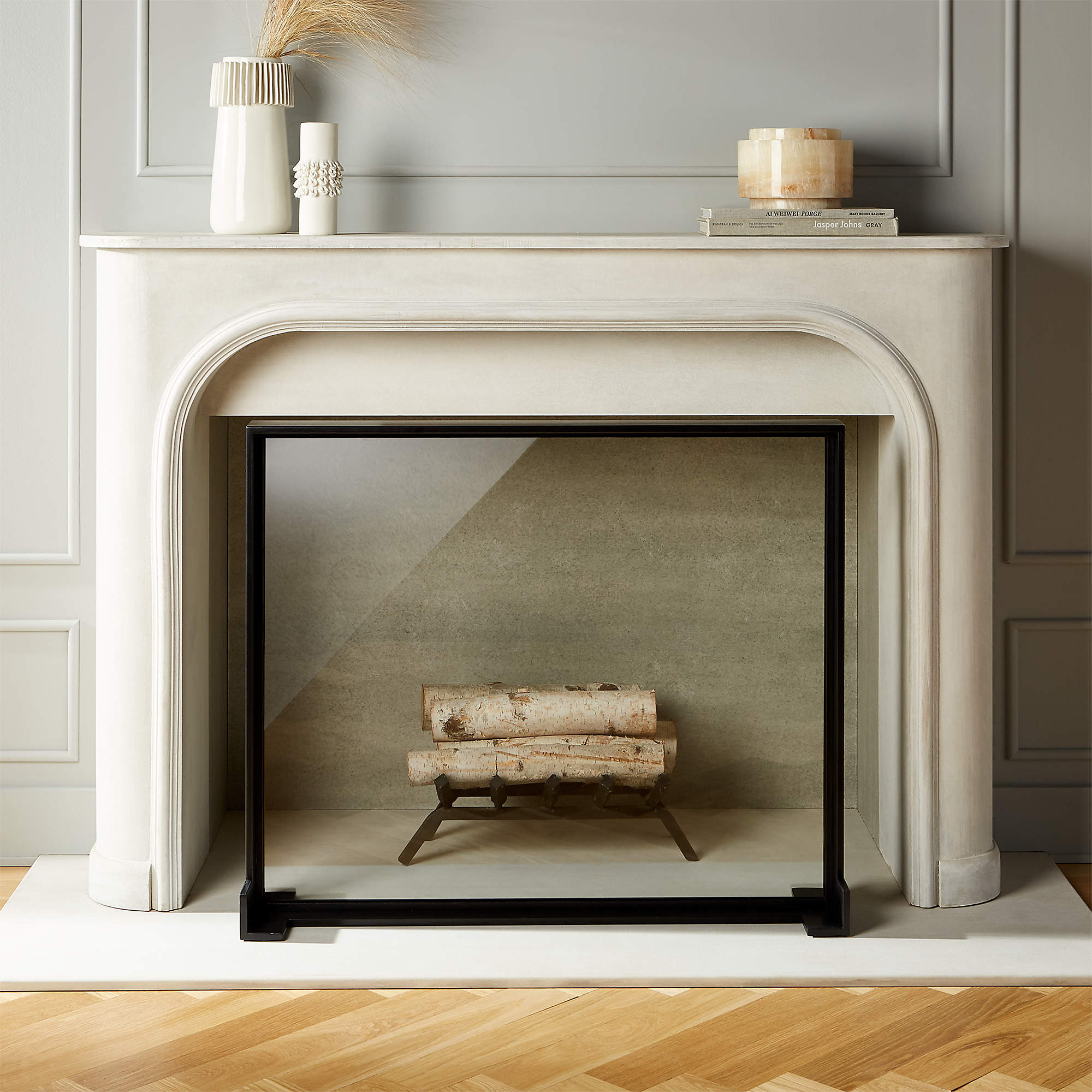 Ledge Glass Fireplace Screen + Reviews | CB2 Canada