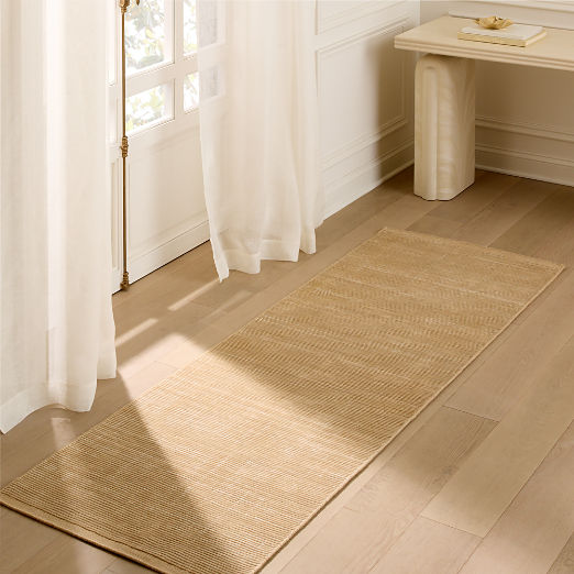 Leera Handloomed Taupe Performance Runner Rug 2.5'x8'