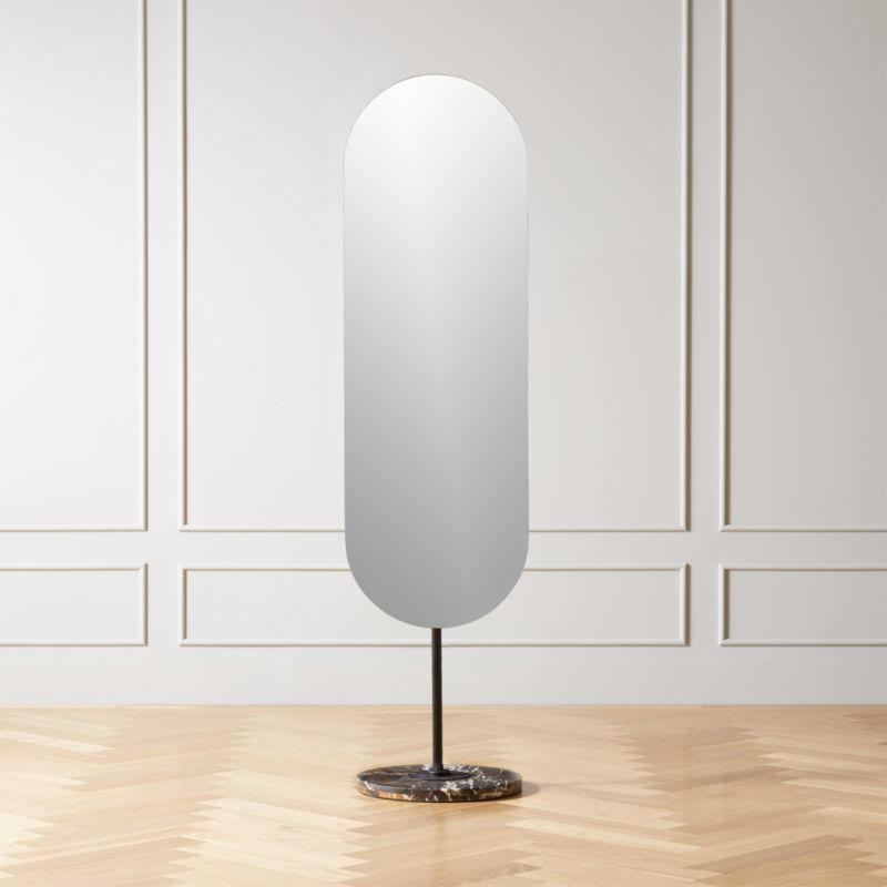 Legato Marble Oval Floor Mirror + Reviews CB2 Canada