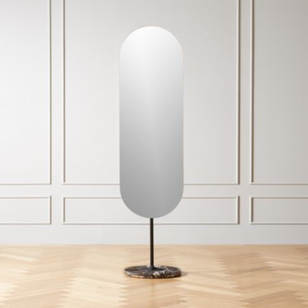 Legato Marble Oval Floor Mirror Reviews Cb2