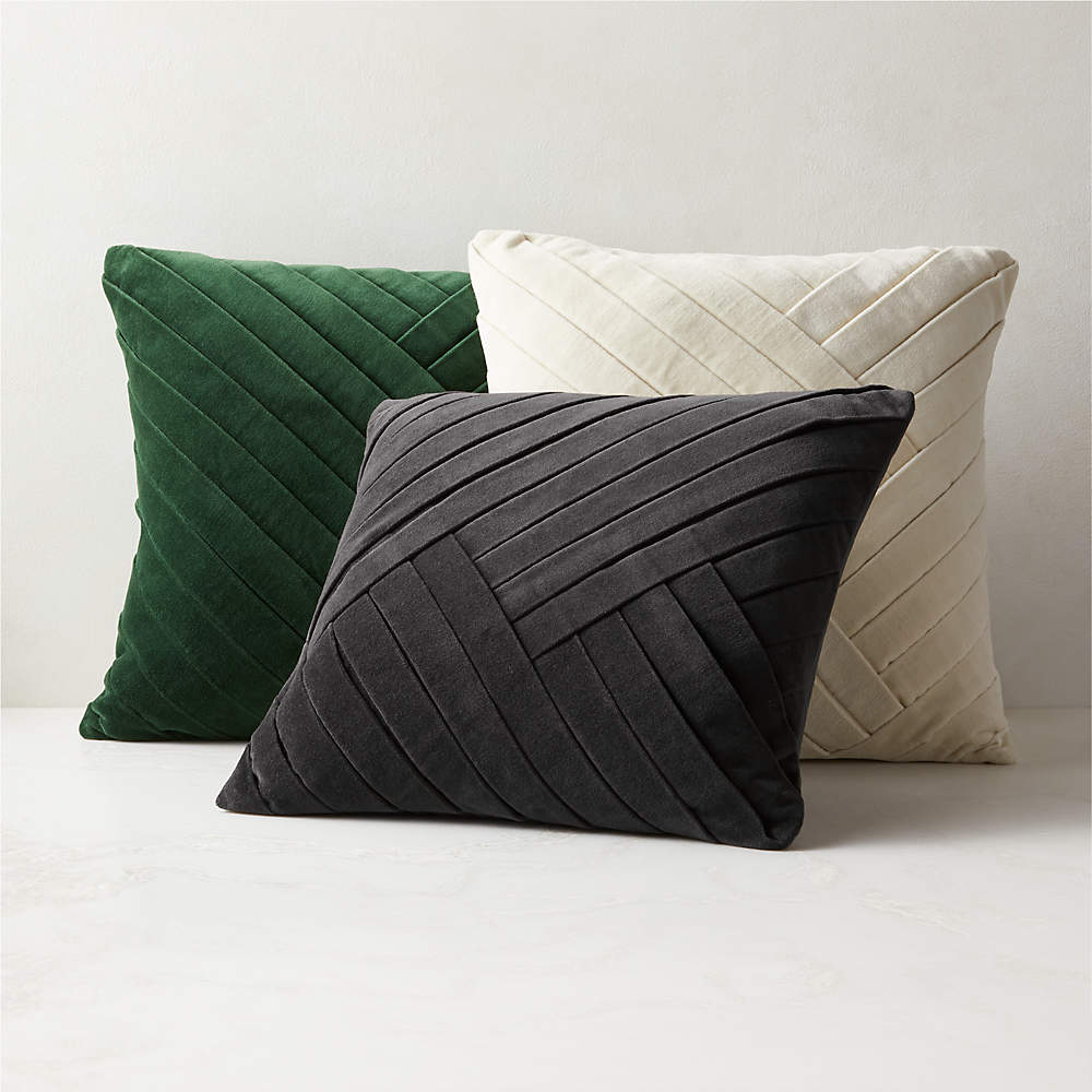 James pleated velvet clearance pillow