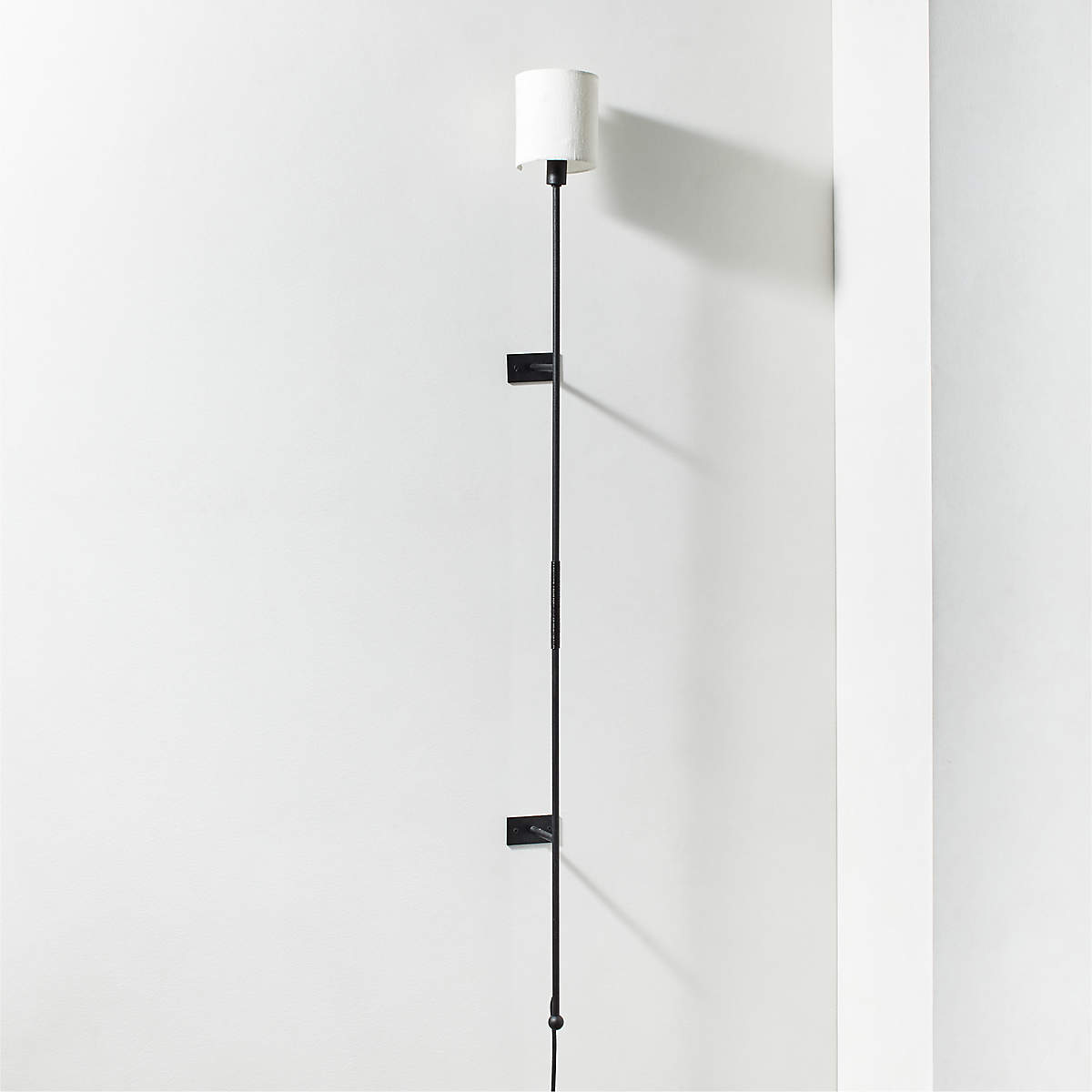 Leggero Black Pole PlugIn Wall Sconce + Reviews CB2