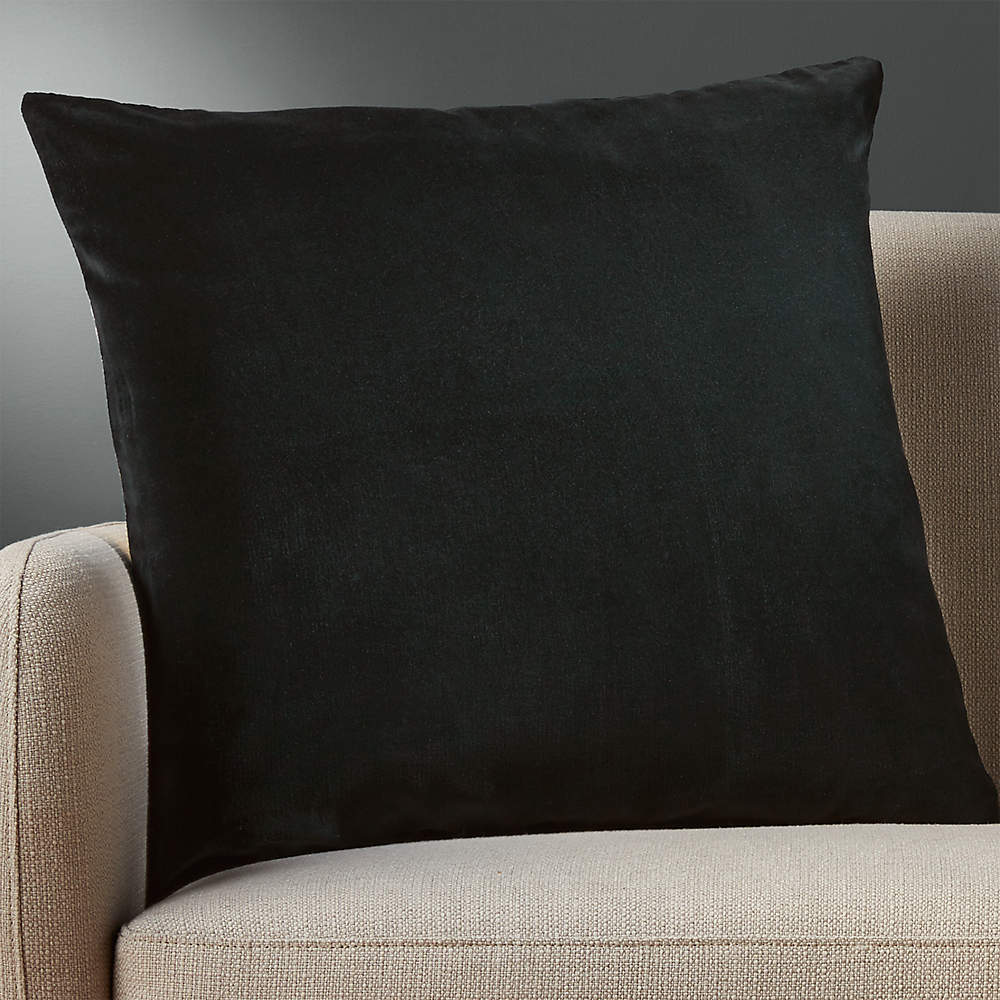 Leisure Olive Green Velvet Throw Pillow with Feather-Down Insert 23