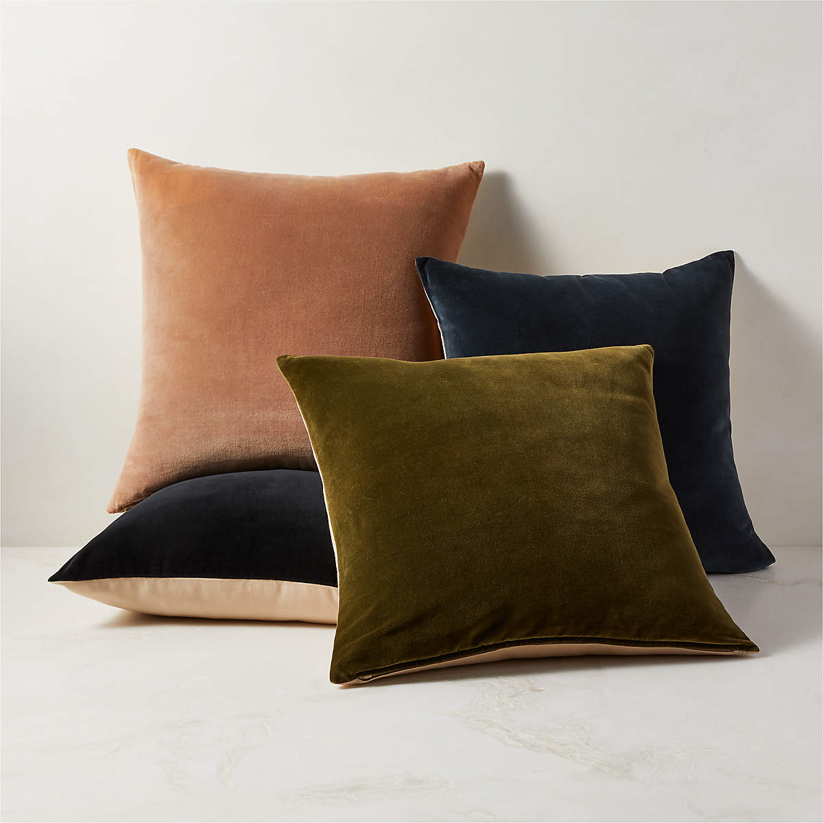 Leisure Dark Teal Velvet Modern Throw Pillow with Down-Alternative Insert 23'' + Reviews | CB2