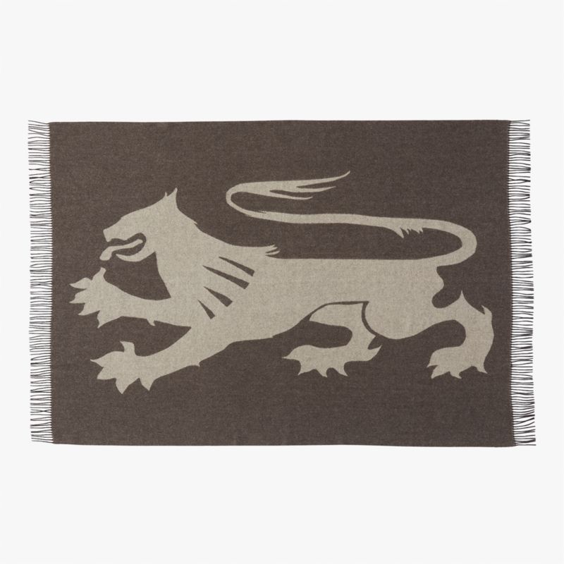 Lejon Brown Merino Wool Throw Blanket by Ackerman - image 1 of 5