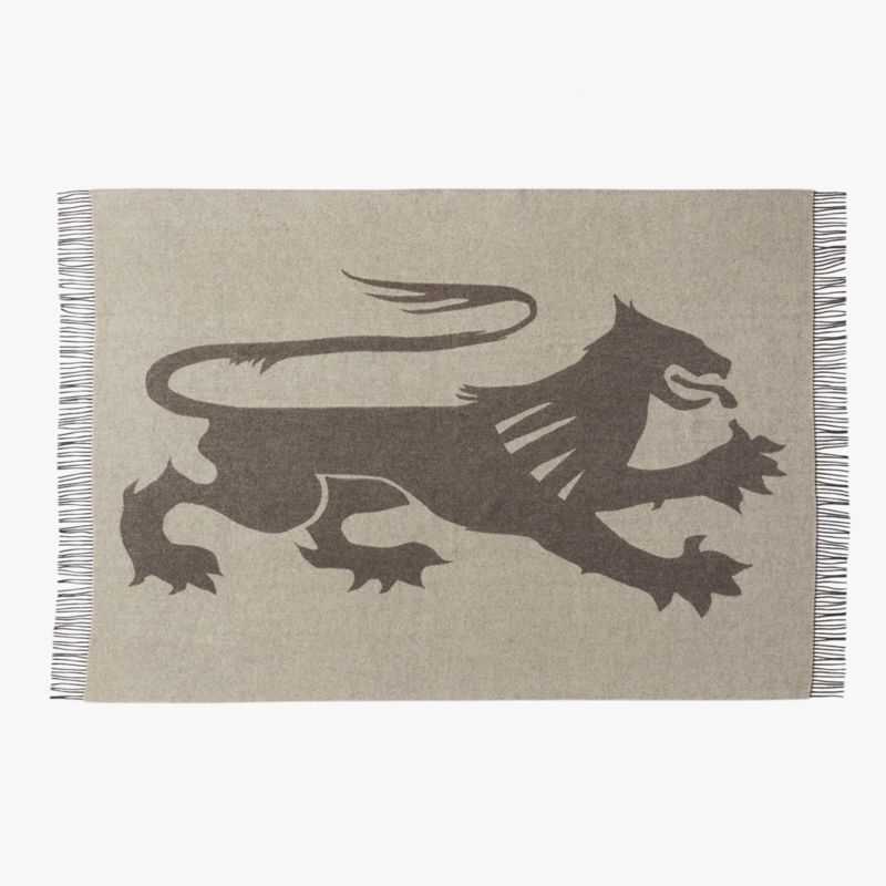 View Lejon Brown Merino Wool Throw Blanket by Ackerman details