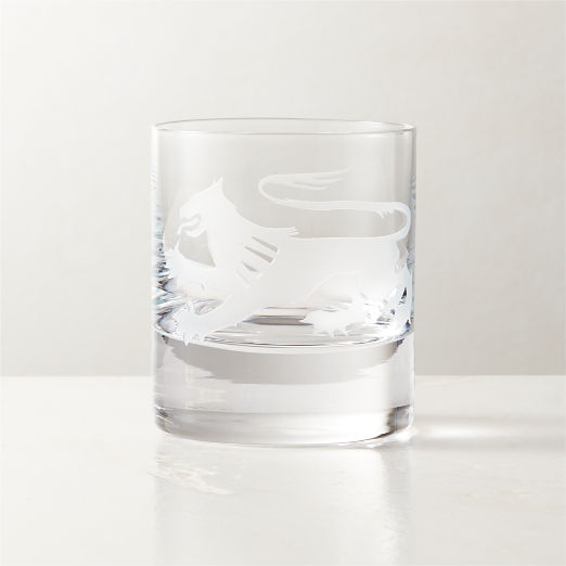 Lejon Sandblasted Double Old-Fashioned Glass by Ackerman