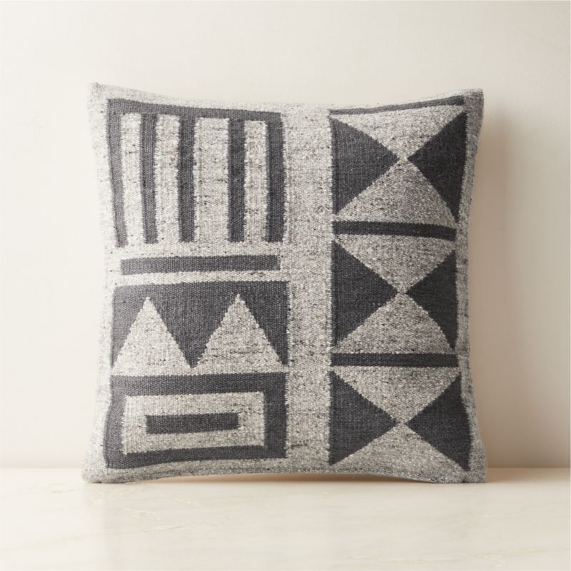 View Lekki Linen Grey Throw Pillow Cover 20"x20" by Ackerman details