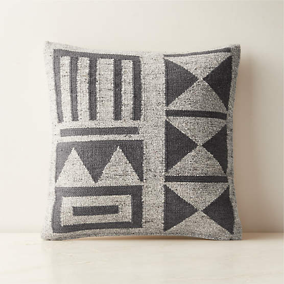 Lekki Linen Grey Throw Pillow with Feather-Down Insert 20" by Ackerman