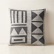 Tal Navy Blue Linen Throw Pillow Cover 23"x23"