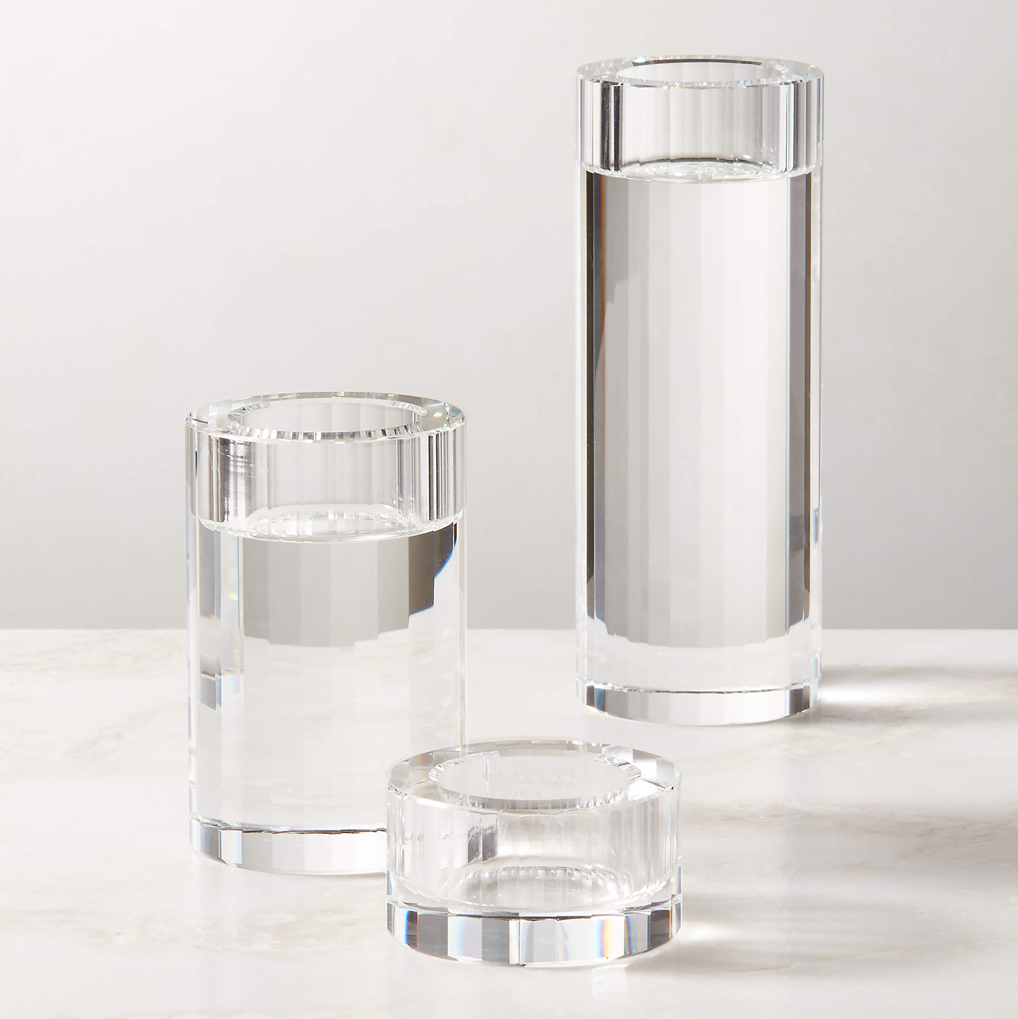 Lena Modern Crystal Votive Candle Holders Set of 3 + Reviews CB2 Canada