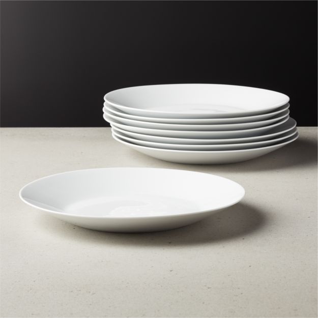 Lend White Dinner Plates Set of 8 | CB2 Canada