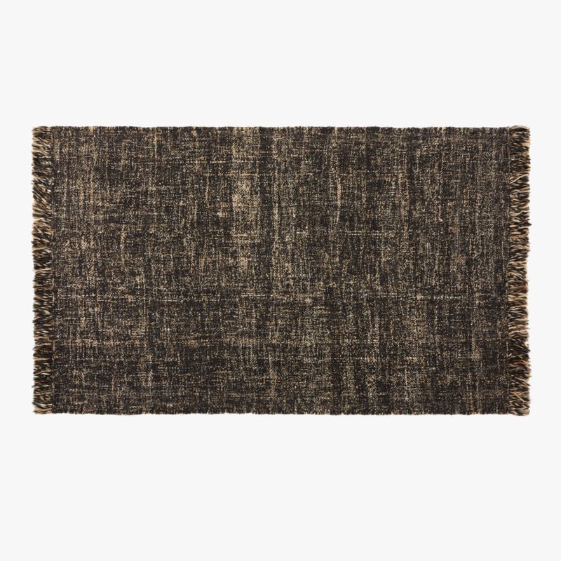 Leno Black Handwoven Jute Area Rug 8'x10' + Reviews CB2 Canada