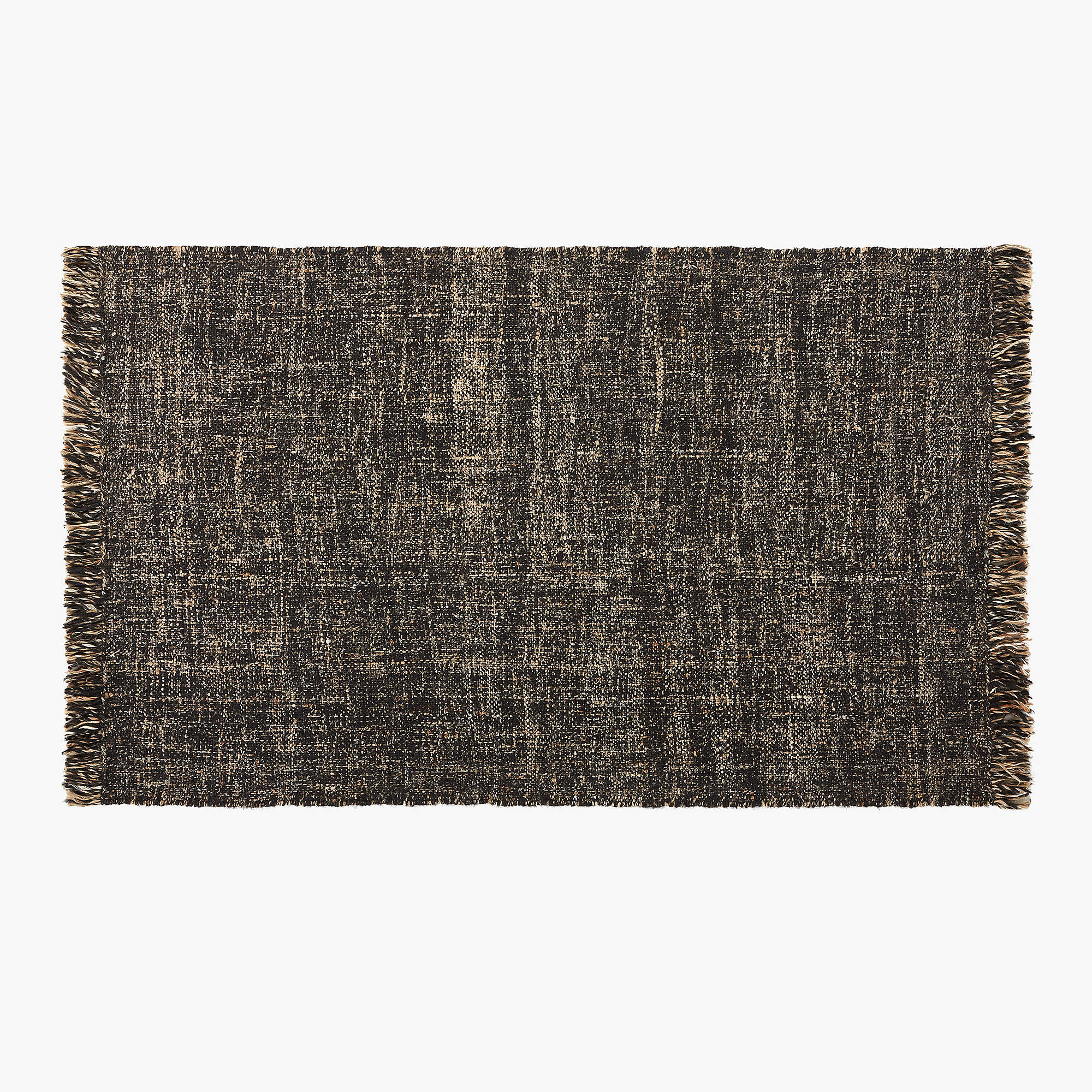 Leno Black Handwoven Jute Area Rug 10'x14' + Reviews CB2