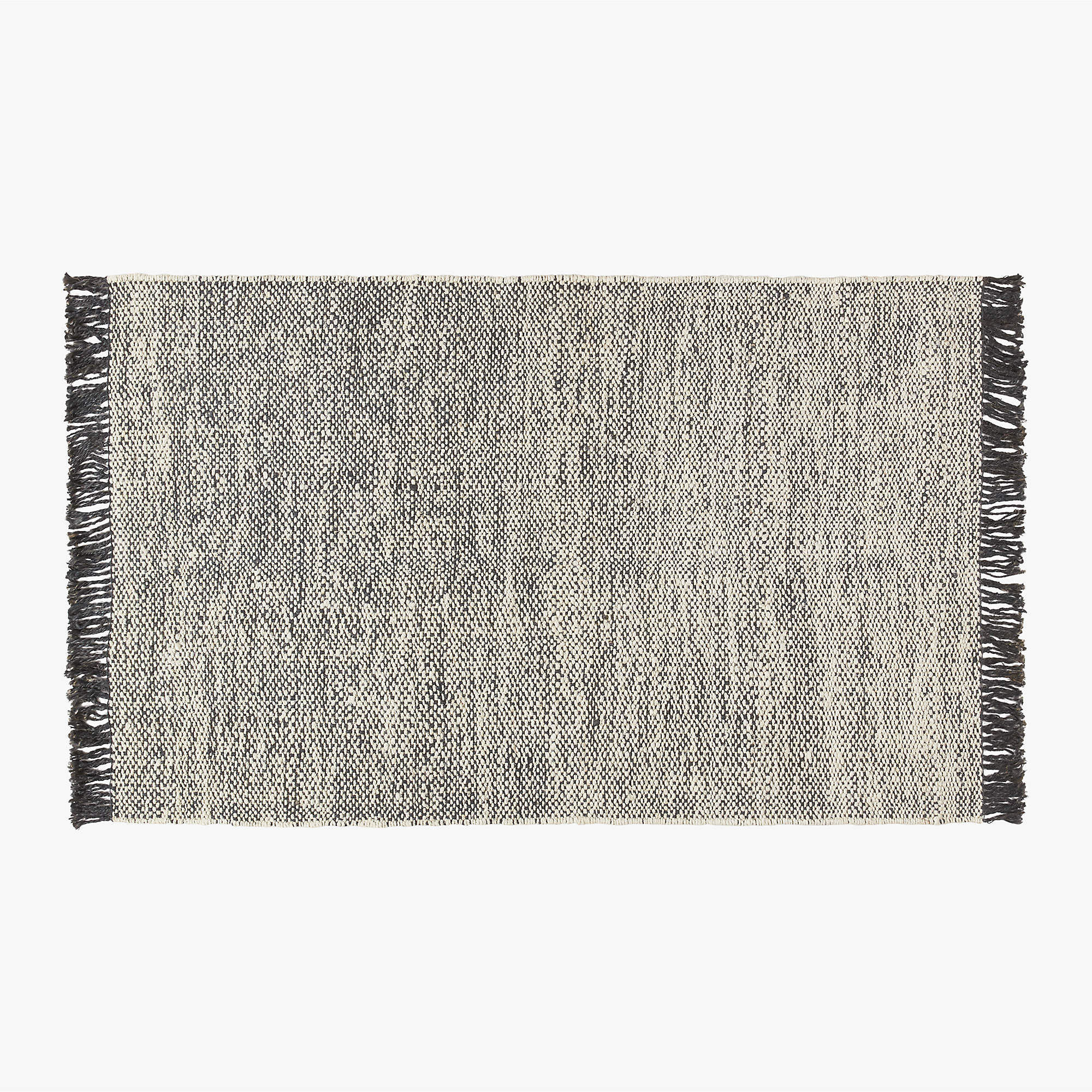 Leno Black and White Jute Area Rug 5'x8' + Reviews CB2