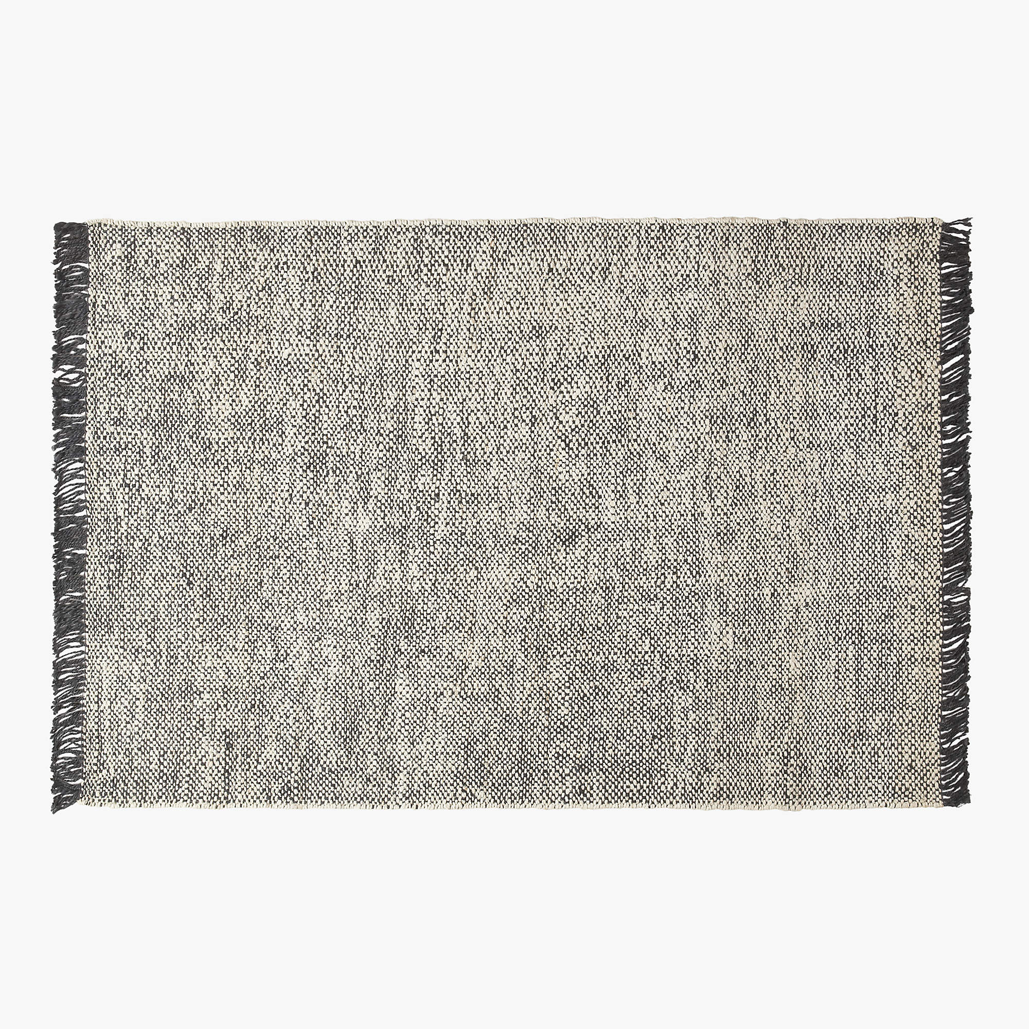 Leno Black and White Jute Area Rug 6'x9' + Reviews CB2
