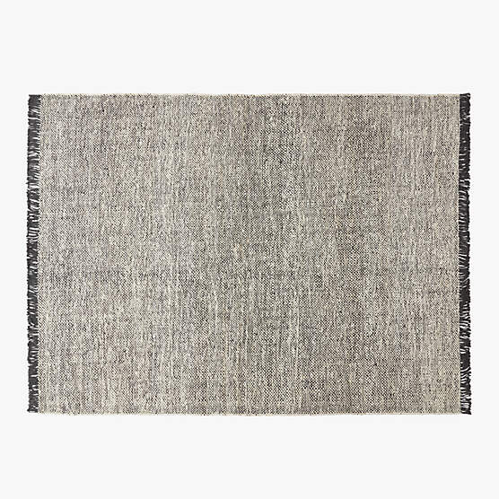 Anya Modern Viscose Blend Silver Ivory and Black Handloomed Area Rug 9