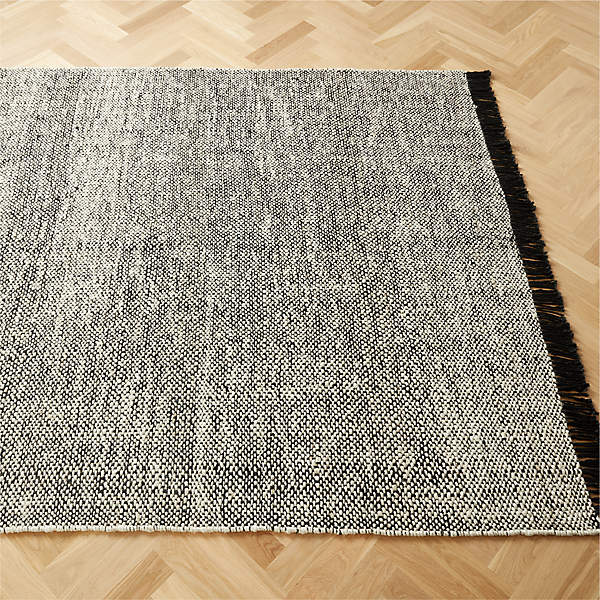 Leno Black and White Jute Area Rug