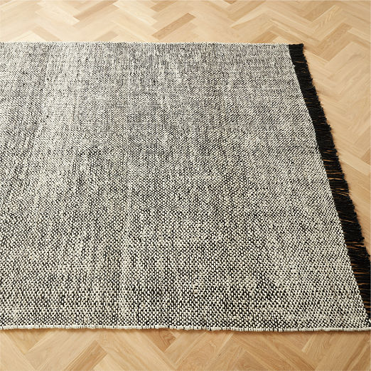 Leno Handwoven Black and White Jute Area Rug 9'x12'