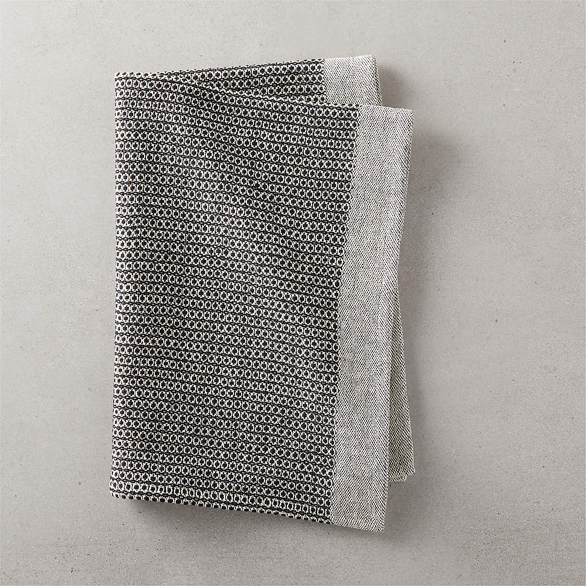Leno Black and White Dish Towel + Reviews | CB2