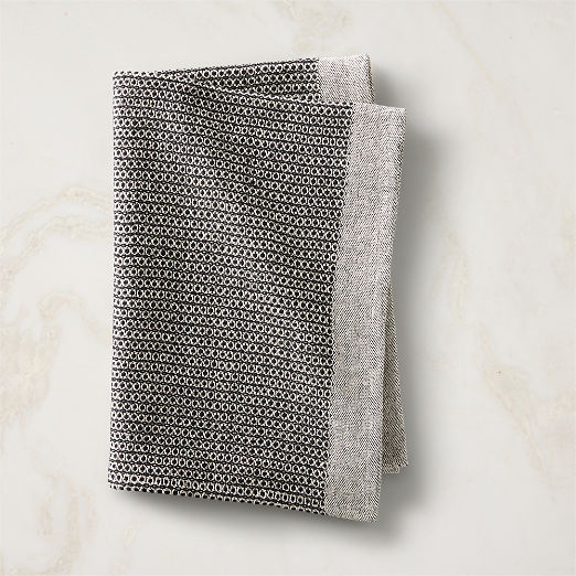 Leno Black and White Dish Towel