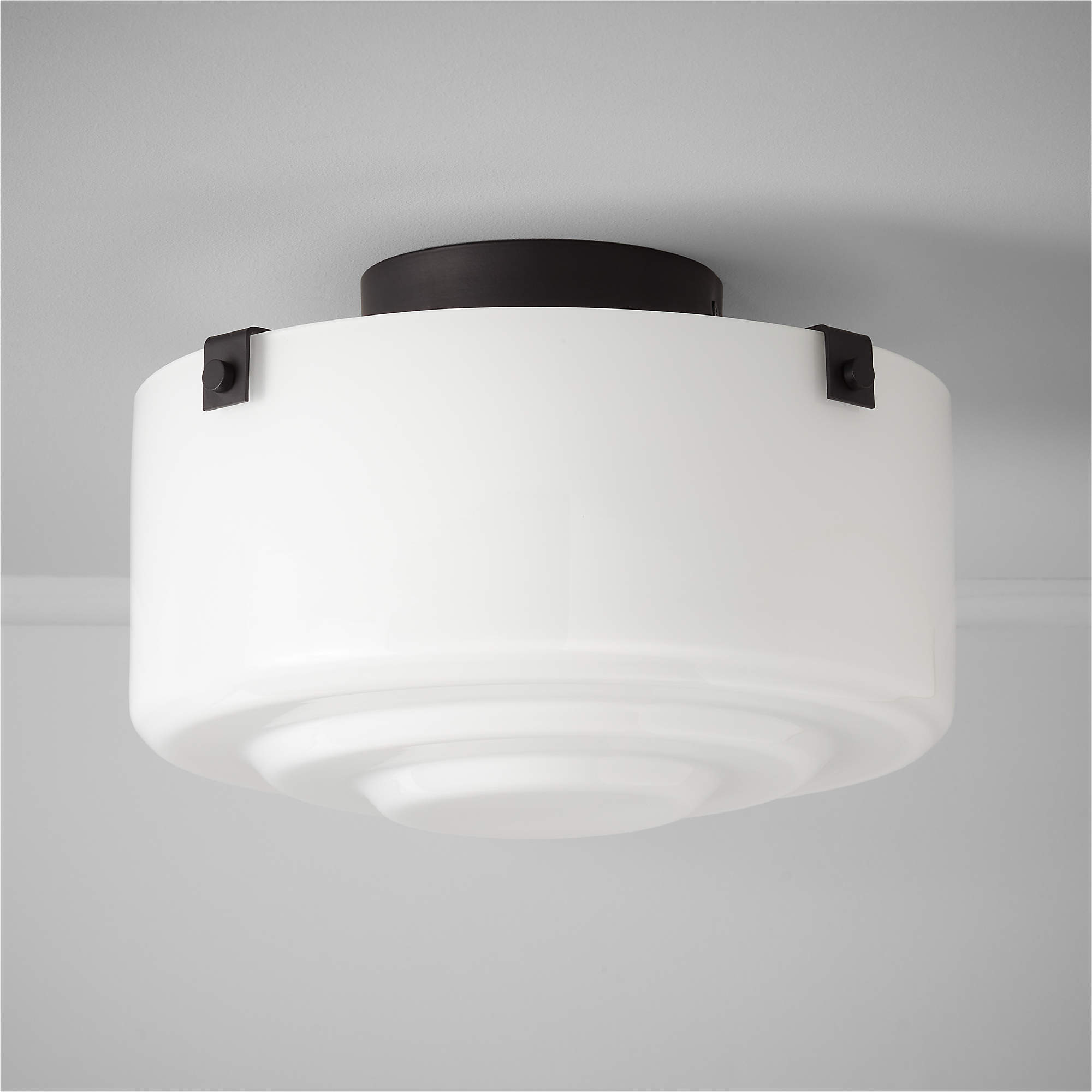 Lenon Matte Black Flush Mount Light + Reviews CB2 Canada
