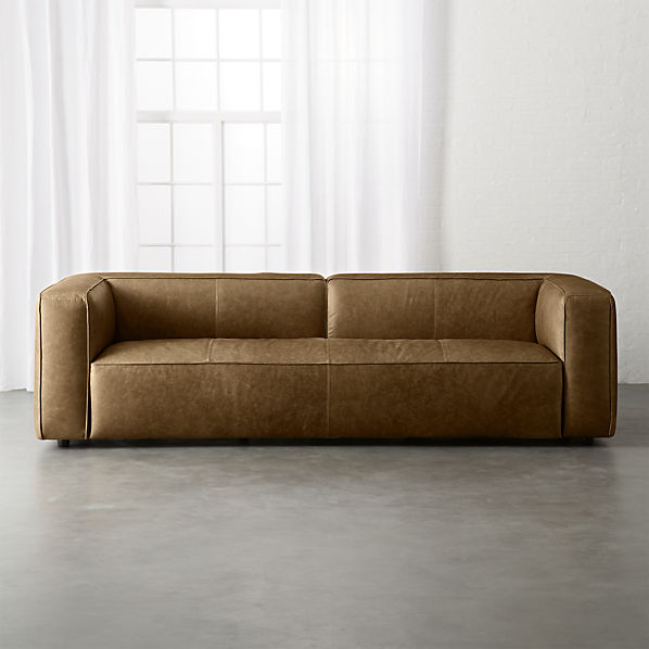 Lenyx Saddle Leather Extra Large Sofa Reviews Cb2