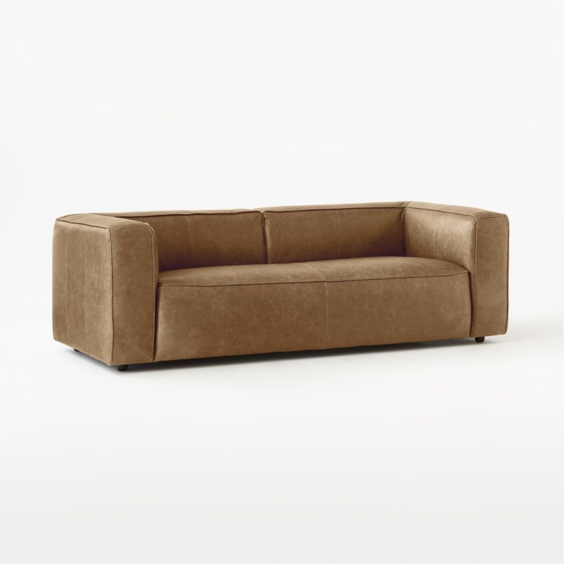 Lenyx Saddle Brown Leather Sofa