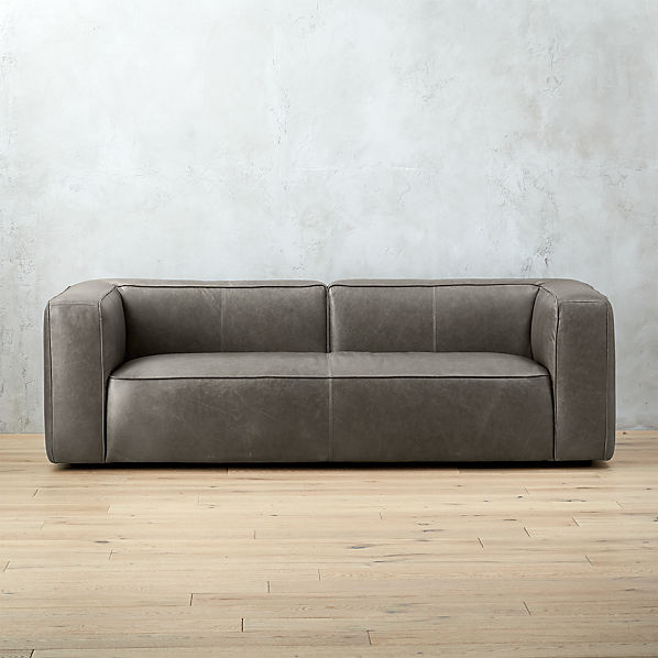 Lenyx Grey Leather Sofa