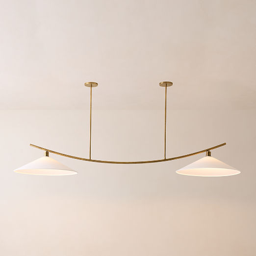Leo 2-Light Aged Brass Pendant Light