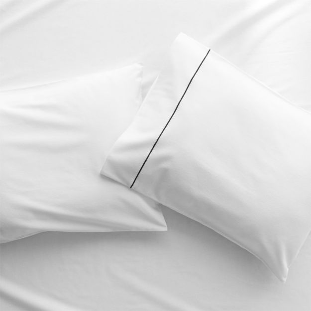 Leo White Flannel King Pillowcases Set of 2 + Reviews CB2