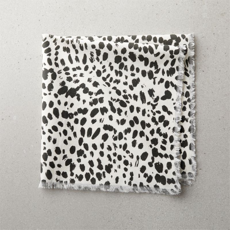 View Leo White Leopard Print Cloth Napkin details
