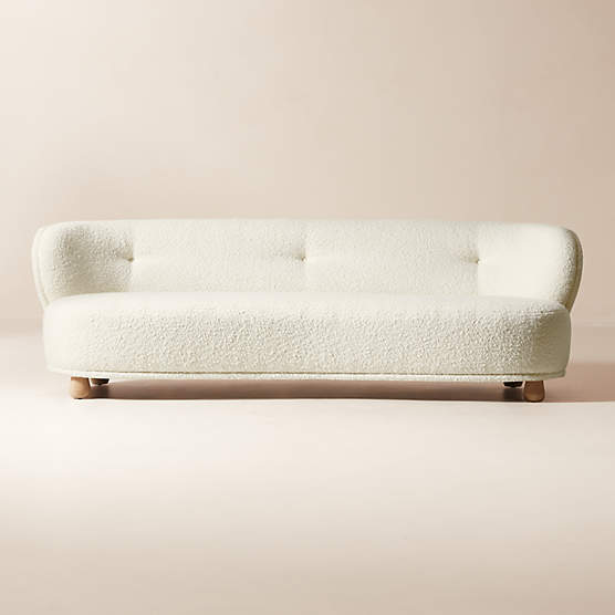 Leonne 90" Ivory Boucle Sofa by goop
