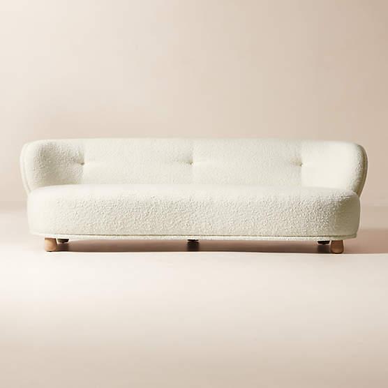 Leonne 90" Ivory Boucle Sofa by goop