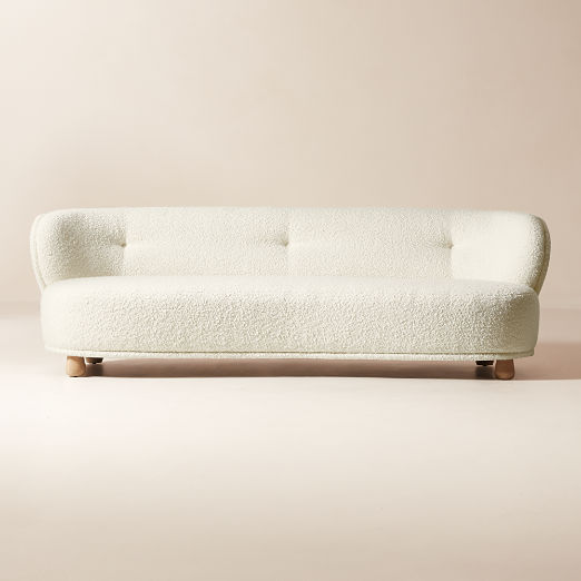 Leonne 90" Ivory Boucle Sofa by goop