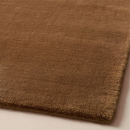 Leonore Handloomed Dark Camel Wool Area Rug