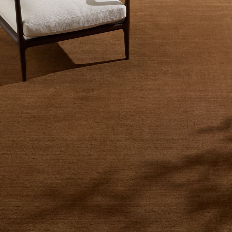Leonore Handloomed Dark Camel Wool Area Rug 5'x8' - image 2 of 4