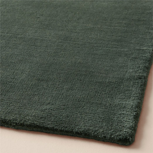 Leonore Handloomed Dark Green Wool Area Rug