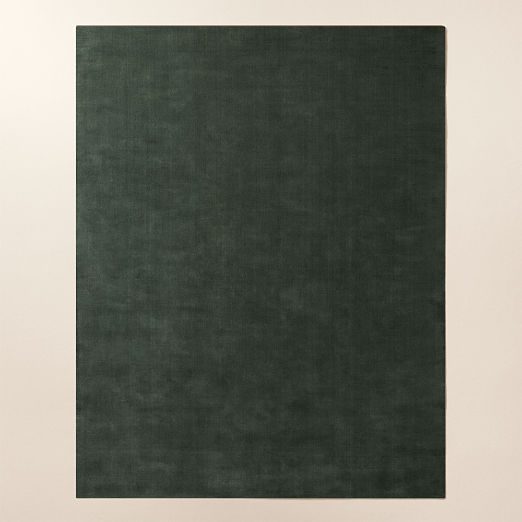Leonore Handloomed Dark Green Wool Area Rug
