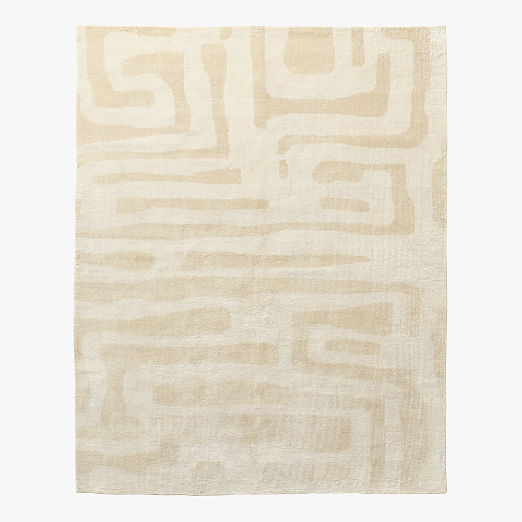 Leros Warm White Wool Area Rug 10'x'14'