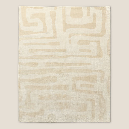 Leros Warm White Wool Area Rug 10'x'14'