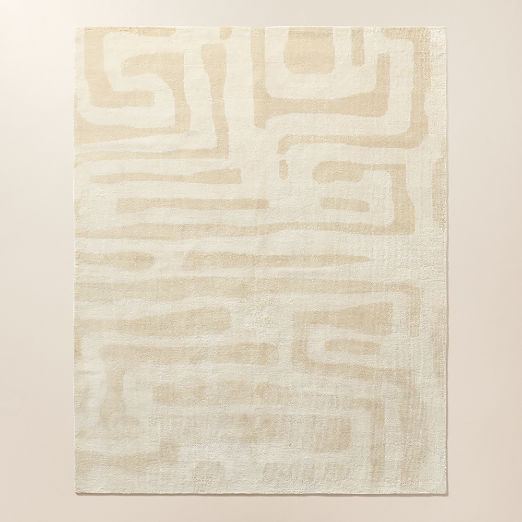 Leros Warm White Wool Area Rug
