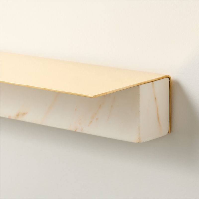 Leva Golden Calacatta Marble Wall Shelf 28" - image 3 of 6